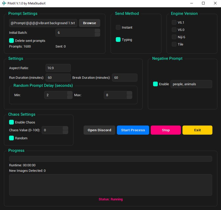 Screenshot PilotX V.1.0